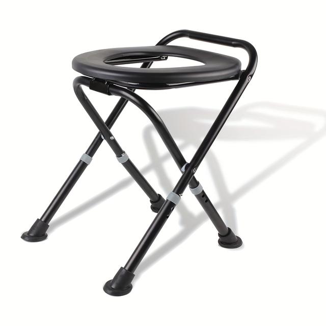 TEMU Heavy-duty Portable Car Folding Toilet - Adjustable Height Vehicle-mounted Toilet With 420 Lb Capacity, Durable Iron Construction For Camping, Rv, Outdoor Travel & Emergency Use