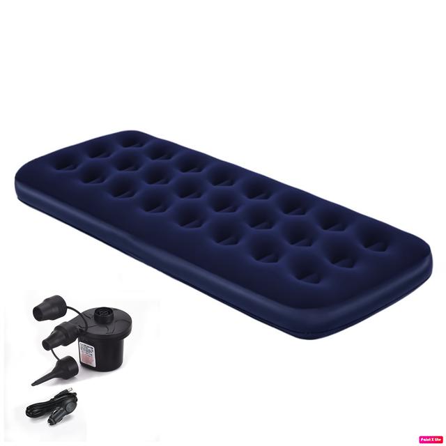 TEMU Single Air Mattress With Pump, Portable Camping Airbed Dual-surface Airbed With Repair Patch For Home Outdoors Camping Travel, Blue, 191*73*22cm