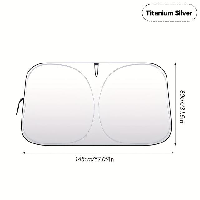 TEMU 1pc Universal Car Sun Shade Curtain - Heat Reduction & Uv Protection Front Windshield Cover, Durable Car Accessory For Interior Protection &