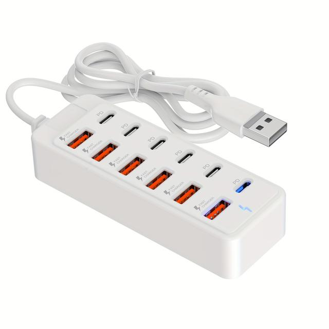 TEMU 12-port Usb Fast Charging Station - 6×type-c Pd + 6×usb-a Ports, 25w Max Per Port For Laptop/tablet/multi-device, Power , , Charging, Power Strip Adapter, Tech Enthusiasts