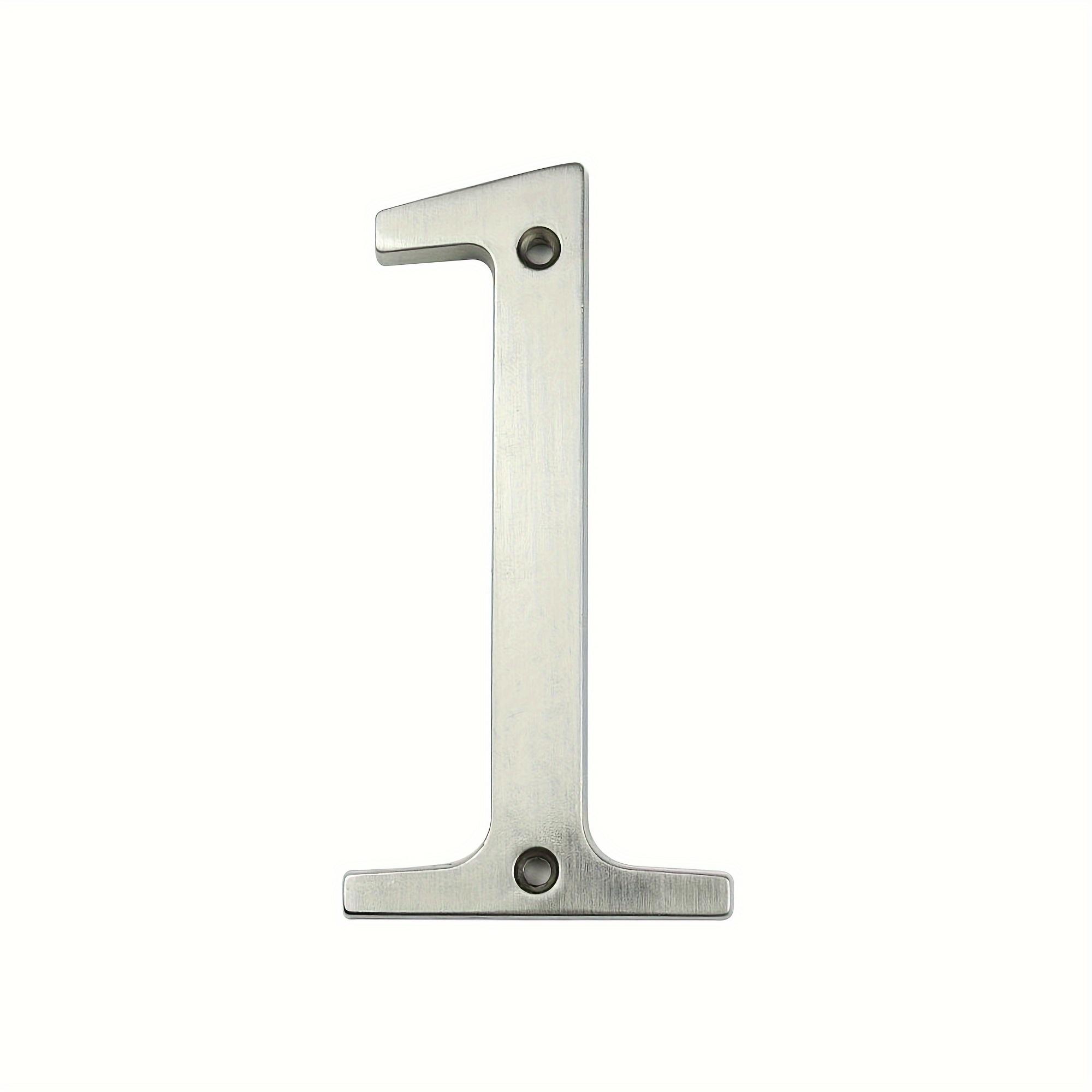 TEMU 1pc 4" 101mm Modern House Number Apartment Door Number Mailbox Address Sign Outdoor House Number Silvery Alloy #0-9