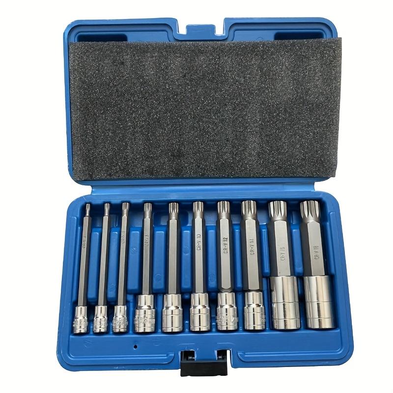 TEMU 10pcs 4 Inch Tip Bit Socket Set Universal Sleeve M4-m18 Triple Square Bit Socket Set