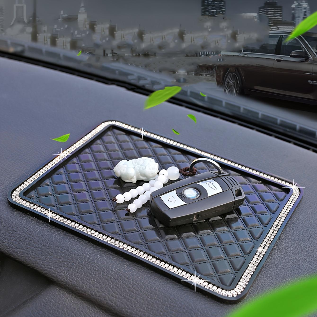 TEMU 1pc Of Diamond-studded Large Diamond-patterned Anti-slip Mat For Car Dashboard And Phone Navigation