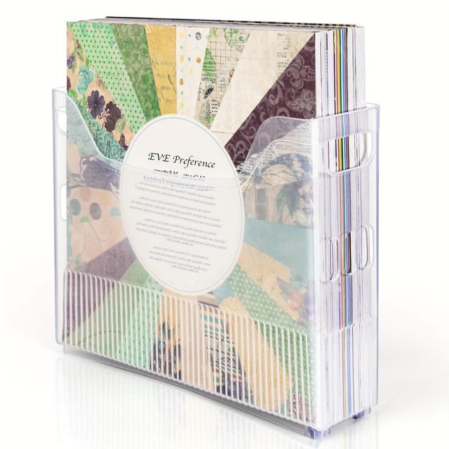 TEMU Single Vertical Plastic File Holder, Packaging Paper Organizer, Desktop Document Storage Box, Book And Magazine Organizer, Office Supplies Organizer