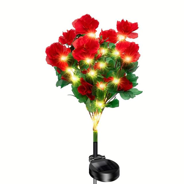 TEMU Luces solares de jardín para exteriores, luces LED solares para con lámparas solares de azalea, perfectas para decorar patios, y jardines con luz .
