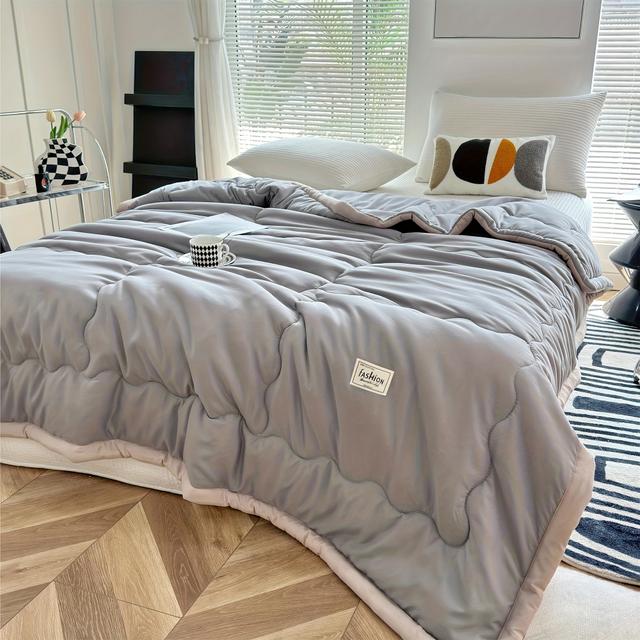 TEMU Summer Cool Thin Quilt - Lightweight, Breathable, Skin-friendly, Made Of 100% Polyester, Machine Washable, Soft And Breathable, Comfortable For All , Multifunctional Use.