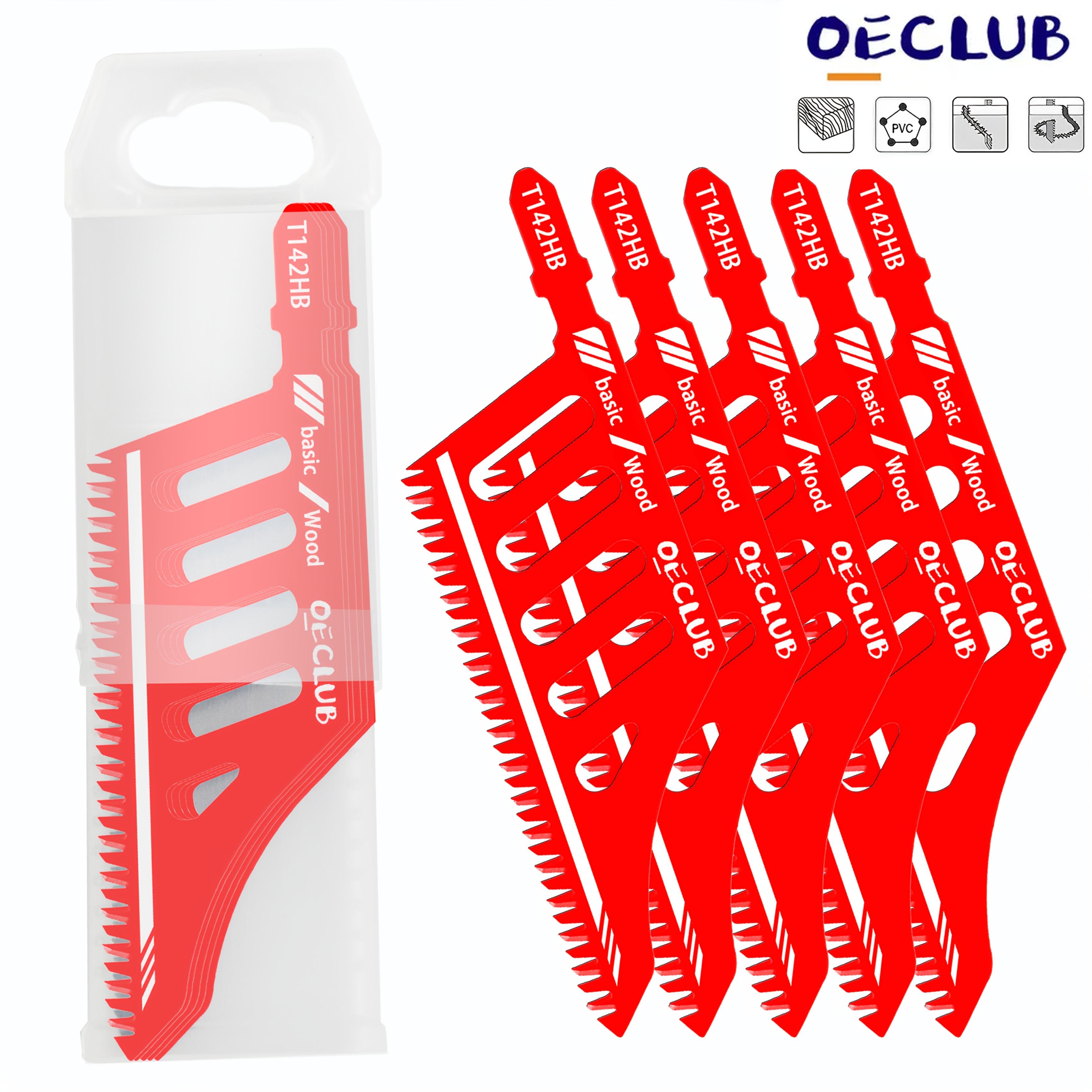 TEMU 5pcs New Wide Red Woodworking Saw Blade Set, Hcs Material Sharp And Wear-resistant, Cutting On Wood, With Storage Box