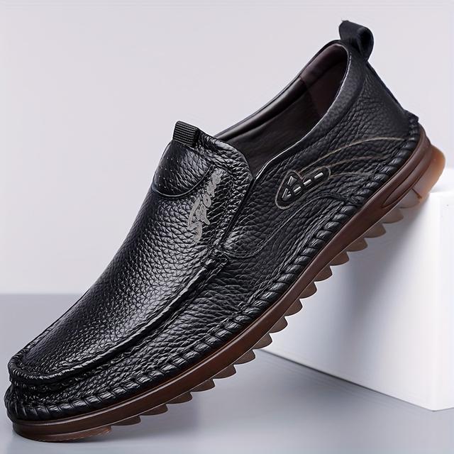 TEMU أحذية رجالية عصرية سهلة الارتداء - أحذية عمل عارضة، مقدمة مستديرة، جزء علوي مصنوع من الألياف الدقيقة، نعل مطاطي، طوال العام، أحذية عارضة | حذاء أنيق | أحذية مريحة