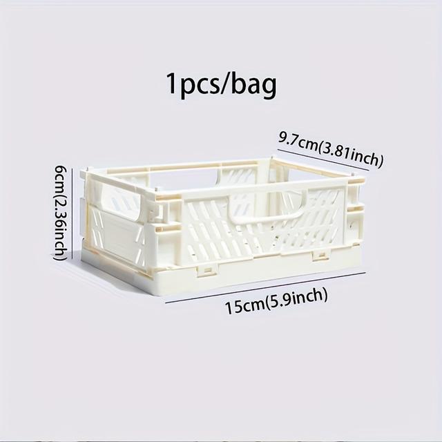 TEMU Компактна складна коробка для зберігання - Багатофункціональний органайзер для офісних приладдя, прикрас та косметики, 5.91"x3.86"x2.24", Міцний матеріал PP