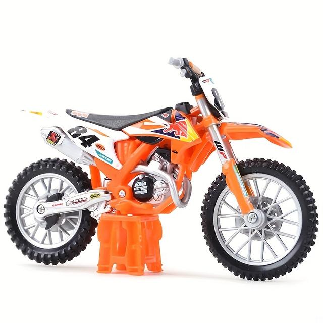 TEMU Authorized Bburago 1:18 Red Bull 450 Rally, 2018 450 -f Dirt Bike Alloy Luxury Vehicle Diecast Motorcycle Model Toys For Children