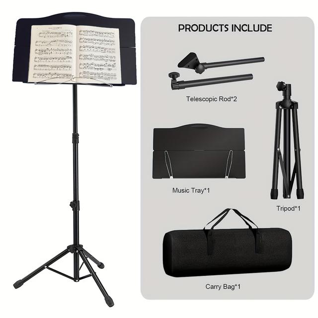 TEMU Portable Folding Music Stands For Piano, Guitar, And Other Instruments Like , Ukulele, And Violin