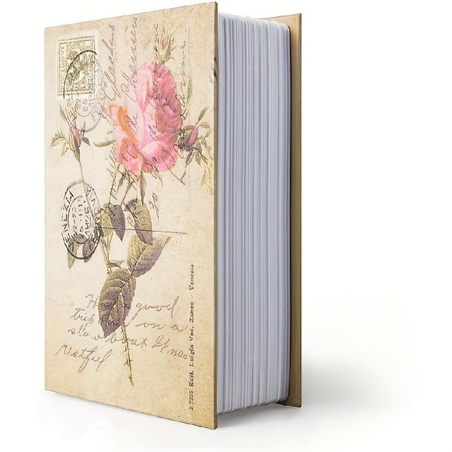 TEMU Retro Rosenkodiertes Design Eisen Shunt Bücherregal Safe, mit Zahlenschloss, für Versteckte Aufbewahrungsbox für Wertvolle Gegenstände, Geheimkoffer im Wörterbuch-Stil