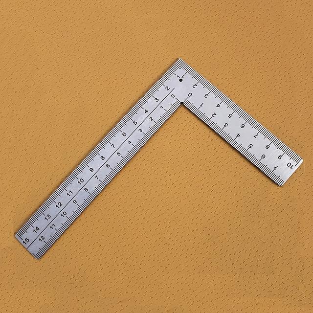 TEMU 1pc Mini Square, Stainless Steel Small Square, Thickened Large And Small L-shaped Double-sided High-precision Calibration Multifunctional Corner Square For Woodworking Leather Design.
