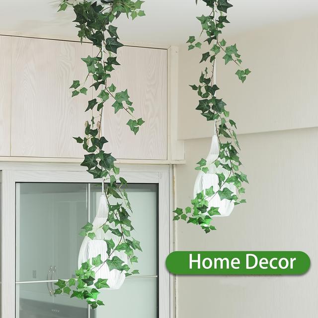 TEMU 5pcs Elegant 94.49" Artificial Ivy Garland - Green Leaves Vine Wreath For Decor, Ideal For Wedding Arches, Party Backdrops, And , Fall Wedding Decorations,halloween,christmas