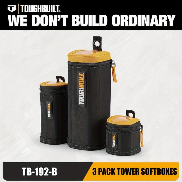 TEMU Toughbuilt 3pcs - Tower Softboxes For Small Supplies Tool Storage Bag Tb-192-b