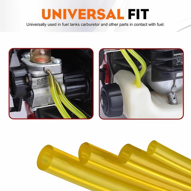 TEMU 4 Sizes Petrol Fuel Gas Line Pipe Hose Tubing For String Trimmer Chainsaw Blower Lawn Mower And Other Power Tools 2 Cycle Small Engine For ,