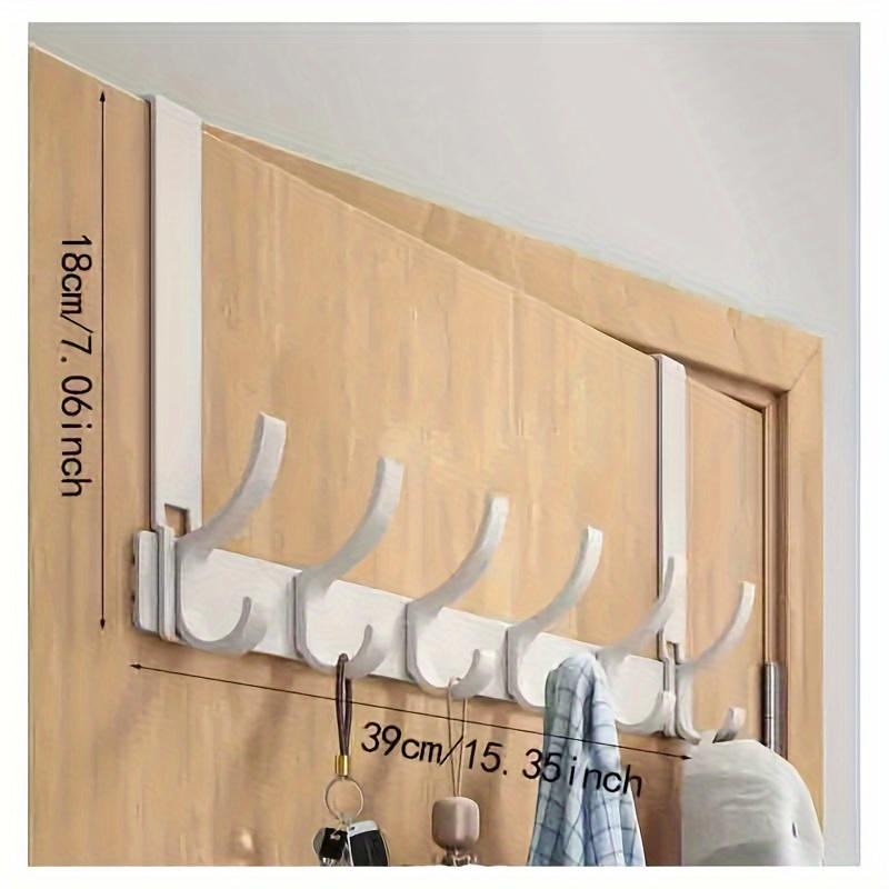 TEMU 1pc Over Door Hook Wall Mount Hanger Clothes Rack Wall-mounted No Drill Kitchen Bathroom Trace Storage Organizer Clothes Rack