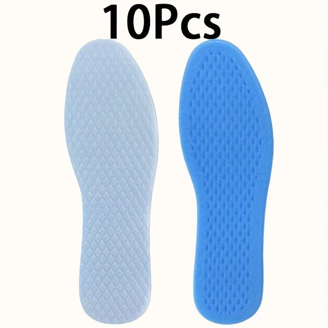 TEMU 10pcs Of Cool Insoles, Summer , Breathable, Soft, Sweat Absorbing, Shock-absorbing And Breathable, Comfortable Insoles, Suitable For Sports Shoes And Casual Shoes, Men's And Women's Insoles