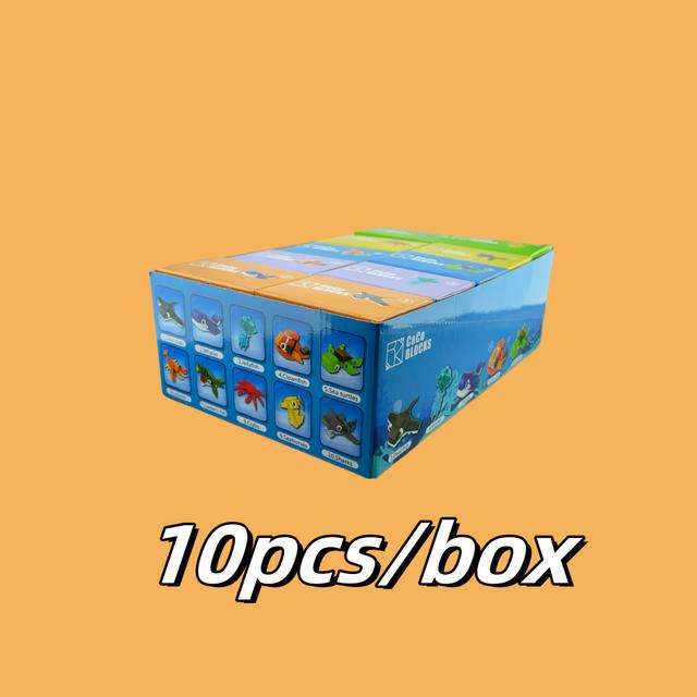 TEMU 10pcs/set, Marine Animal Building Block Set, Including Seahorse, Anchovy, Octopus, Crab, Turtle Model - Creative Game, A Wonderful Gift For Youth