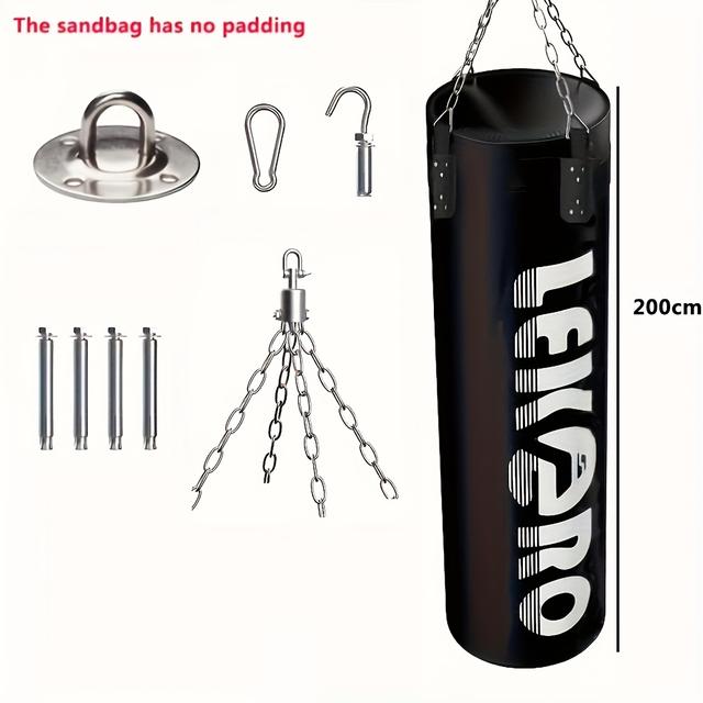 TEMU Leerer Boxsack für Trainingszwecke, erhältlich in den Größen 100/120/140 cm, inklusive Boxhandschuhe und Riemen, perfektes Geschenk für Fitness-Enthusiasten und Krafttraining-Begeisterte.