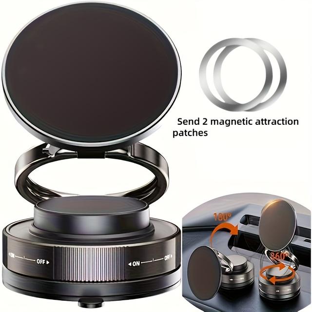 TEMU 2025년형 초강력 N52 마그네틱 휴대폰 거치대, 업그레이드된 알루미늄 합금 소재, 360° 회전 접이식 디자인 (진공 흡착 컵 포함) – 차량 대시보드에 적합