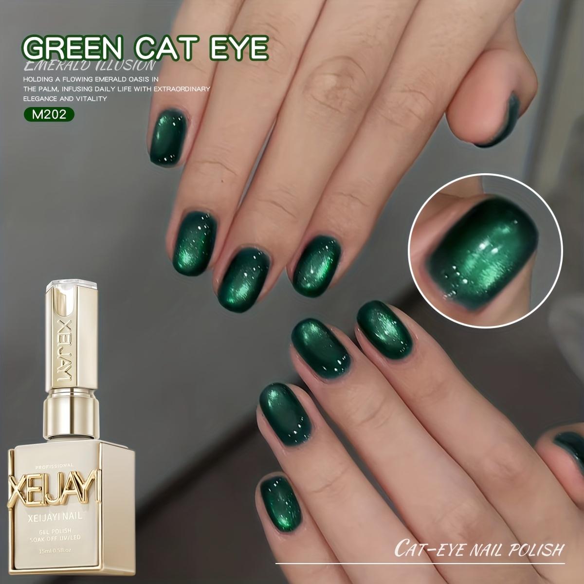 TEMU Cat Eye Nail Trends 2025 Holographic Nail Art 1pc 15ml Reflective Magnetic Nail Gel Soaking Led Gel Salon Female Nail Art Tools Gel Local Warehouse
