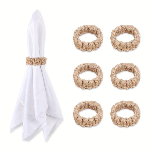 TEMU 6pcs Napkin Ring, Hand-woven Napkin Ring, Western Restaurant Napkin Rings, Rustic Napkin Ring, Home Decoration, Christmas Decorations