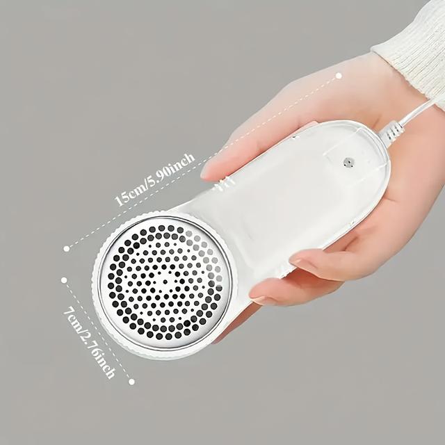 TEMU Portable Fabric Shaver For Removing Lint And Pills From Sweaters, Featuring A Replaceable Stainless Steel Blade, Suitable For Sofas And Clothing.