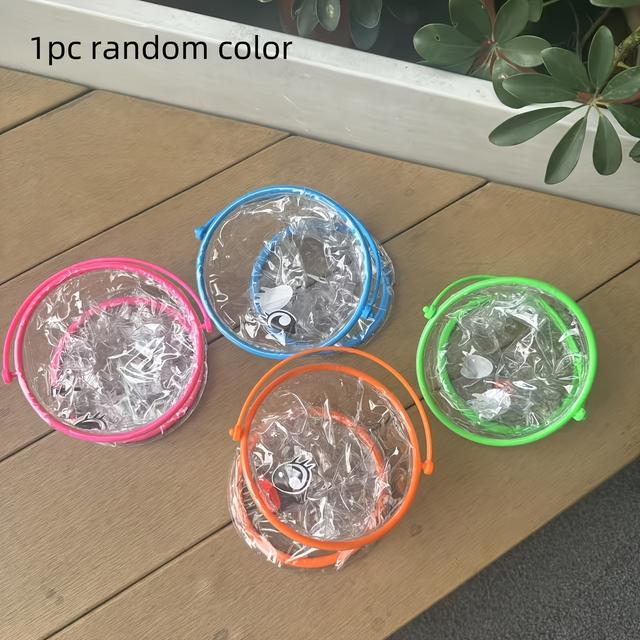 TEMU transparente plegable y retráctil de gran capacidad con diseño de cara de oso lindo - Almacenamiento multifuncional portátil para playa, pesca, juego en - de playa duradero y , diseño