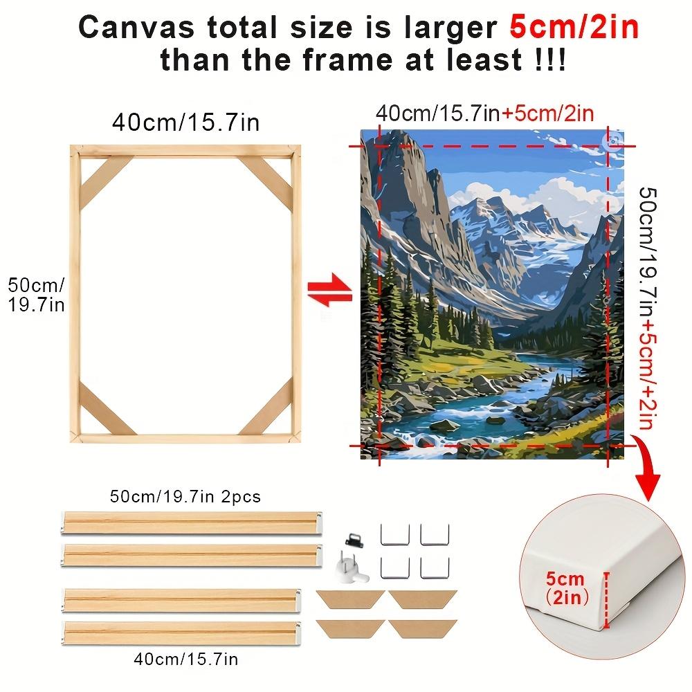 TEMU Diy Canvas Frame Kit Wooden Stretcher Bars With Accessories, Frame Kit Only No Canvas Included, Easy Assembly, Canvas 5cm Larger, For Painting Artwork, In 30x40 40x50 40x60 50x70cm