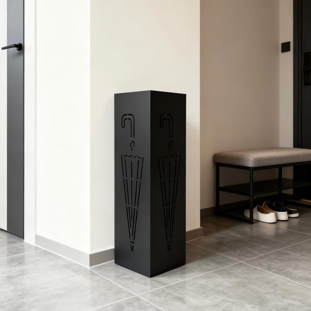 TEMU Modern Nordic Style Creative Umbrella Pattern Metal Long-handle Umbrella Stand, Decorative Storage Rack For Indoor Office Entrances, Fashionable Home Hallway Accessory Rack