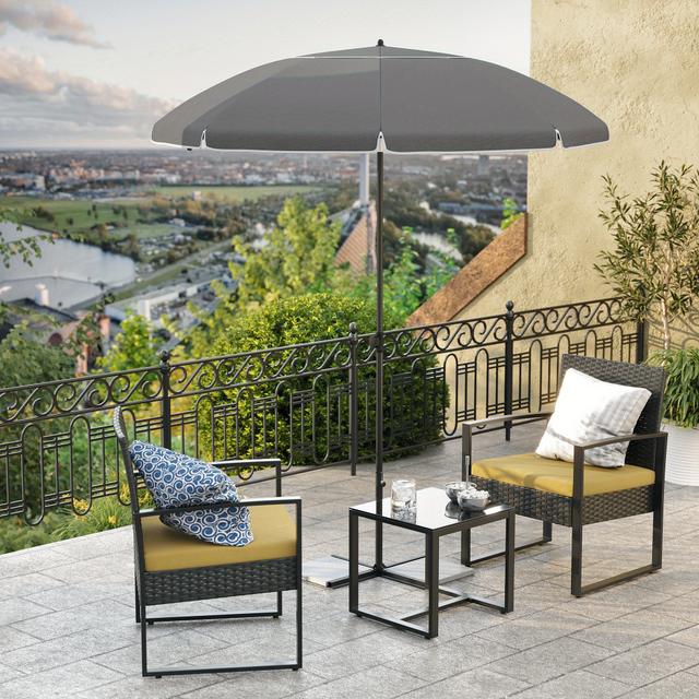 TEMU 1,6 m Sonnenschirm, Strandsonnenschirm, UPF 50+, UV-Schutz, tragbarer achteckiger Polyester-Canopy, -Stiele, Neigungsfunktion, Tragetasche für Strand Garten Balkon Pool