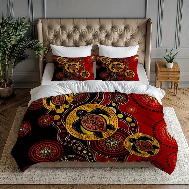 TEMU 3pcs Duvet Cover Set - , Breathable, Bedding Closure, Washable, Includes 1 Duvet Cover And 2 Pillowcases, Polyester, For Bedroom, , And Decor - Gift Ready (no Insert)