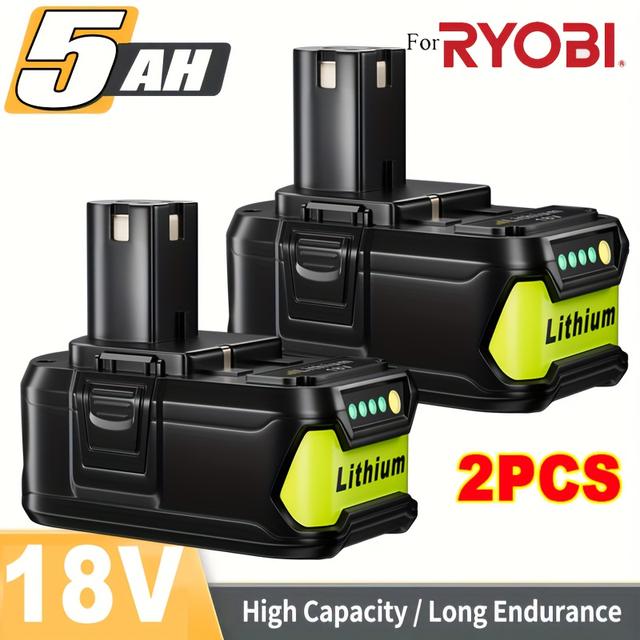 TEMU 2/4pcs 18v 5.0ah Battery Replacement For Ryobi P108 Battery P108 P104 P105 P107 P109 P122 Cordless Tool Batteries Rapid Rechargeable Batteries With Indicator