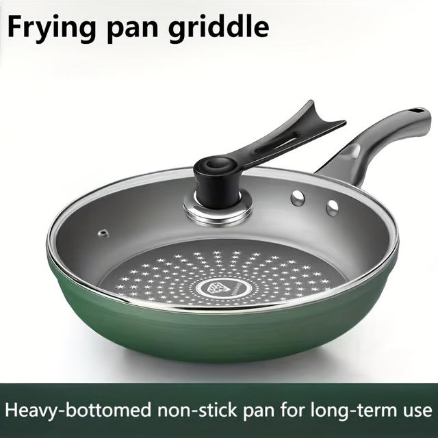 TEMU Frying Pan For Home Use; Ideal For Steak, Eggs, Pancakes, And Deep Frying; Suitable For Gas And Induction Cooktops