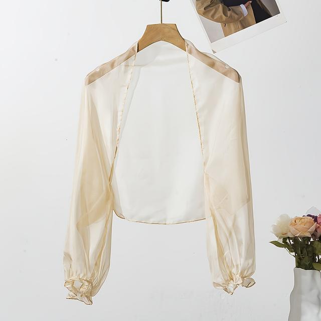 TEMU 1 Stück Einfarbiger Chiffon-Schal, Modischer Vielseitiger Langarm-Wickel