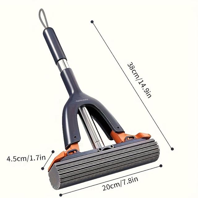 TEMU Stainless Steel Handle Mini Mop - 20cm/7.87" Compact Multi-surface Cleaner For Kitchen, Bathroom, Glass & Countertops - Ergonomic Sponge