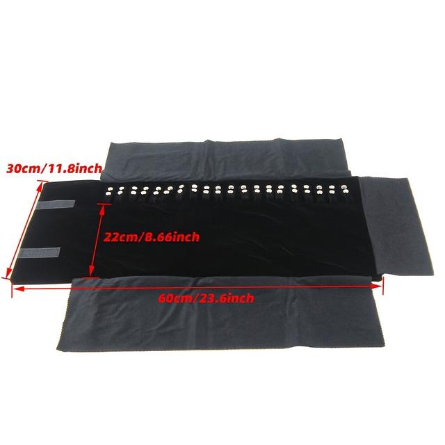 TEMU Saco de Armazenamento de Joias para 20 Fivelas, de Nylon, Projetado para Enrolar e Organizar Colares, Pulseiras e Outras Adições, Perfeito para Exibir ou Transportar em uma Loja de Joias