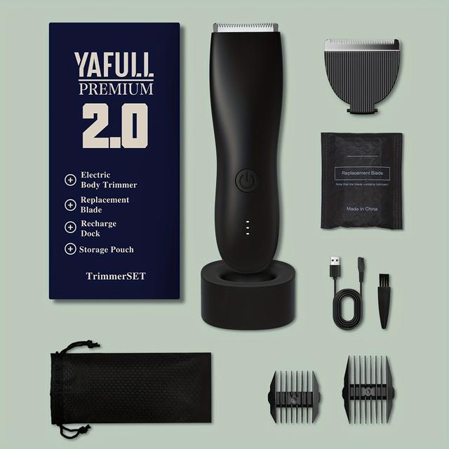 TEMU 다기능 전자 바디 헤어 트리머, 사적 트리머 및 바디 뷰티 도구, 전기 코드리스 볼 면도기, 교체 가능한 세라믹 블레이드 헤드 및 코드리스 USB 충전 도크, 블랙, 남성 바디 그룸러, 면도기 및 헤어 트리머