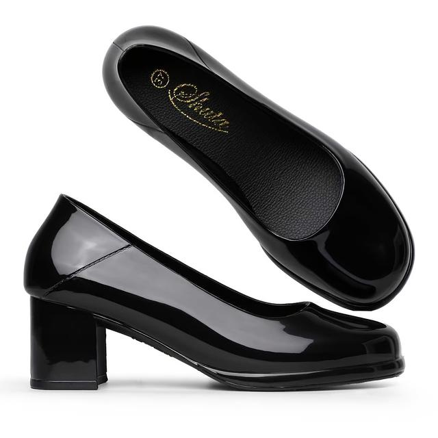 TEMU A Pair Of High-heeled Shoes For Women With Thick Soles And Round Toes, Suitable For All , Office, Parties, And Formal Occasions., Women Shoes
