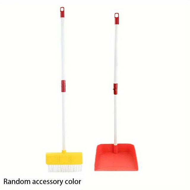TEMU Cleaning Set, Pretend Play Kit, Household Broom Set, Kids' Broom And Mop Set, Cleaning Toys With Dustpan, Play Set For Boys And Girls - Accessory Colors Are Random