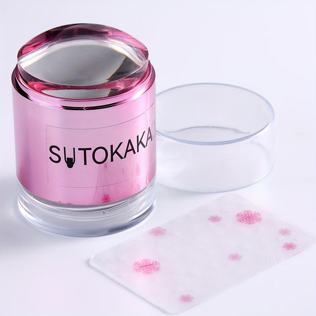 TEMU Nail met een Super Transparante Siliconen Stempel, Zeer Elastische En Duurzame Metalen Aluminium Buis Transfer Stempel Tool SU-DO