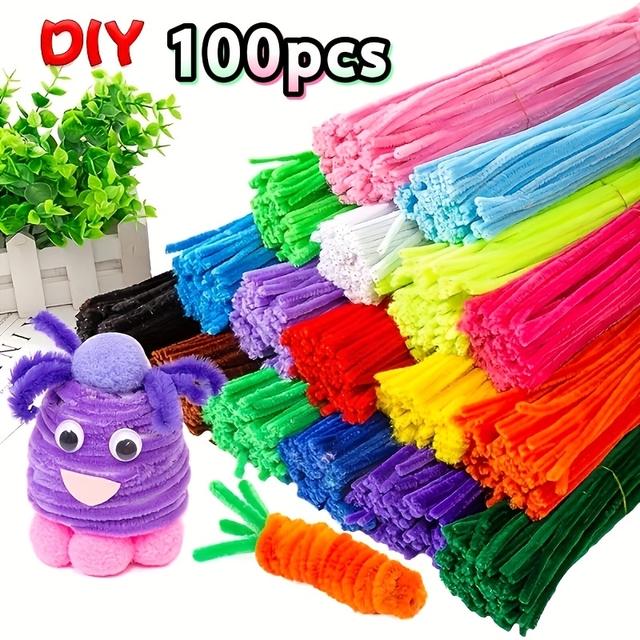 TEMU 100/200/400pcs Multicolor Pasta - Diy Craft Sticks, Colorful Diy Craft Supplies, Perfect For Making Flowers, Animals, And More, Crafting Supplies|vibrant Crafting Materials| Pasta Sticks