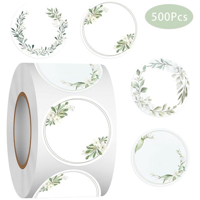 TEMU 500pcs Wedding Direct Thermal Labels Bridal And Groom Stickers 2 Inch-greenery Thermal Stickers Printer Label For Shower Holiday Party Wedding