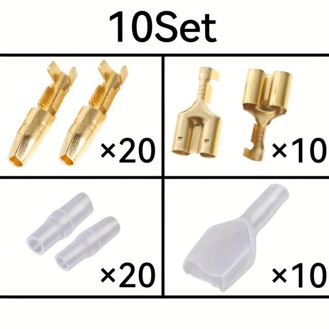 TEMU 10/50 Sets Conector de Cable Eléctrico para Coche .0 Diámetro 4Mm Macho + Hembra 1:2 Vaina Transparente