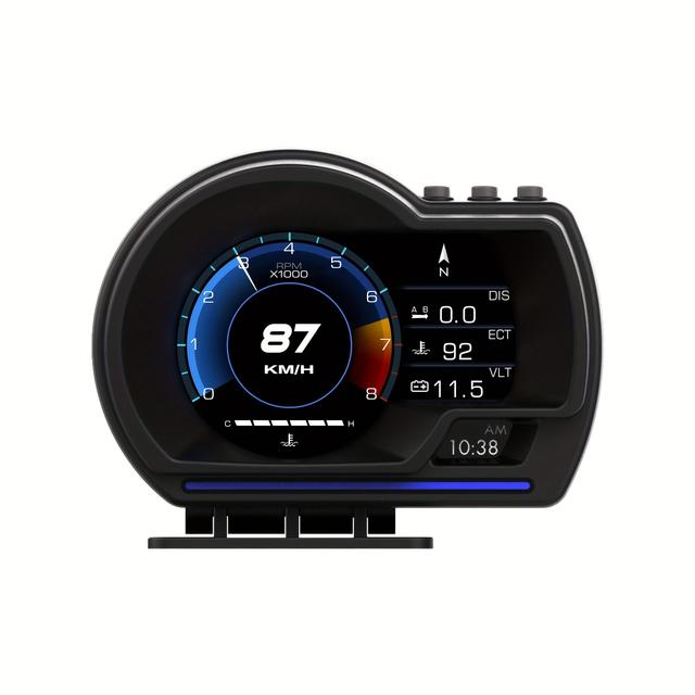 TEMU Hud For Car - Premium Obd+gps , Large , Speed & Rpm Projection, Smart Fault Alarm, High Brightness,