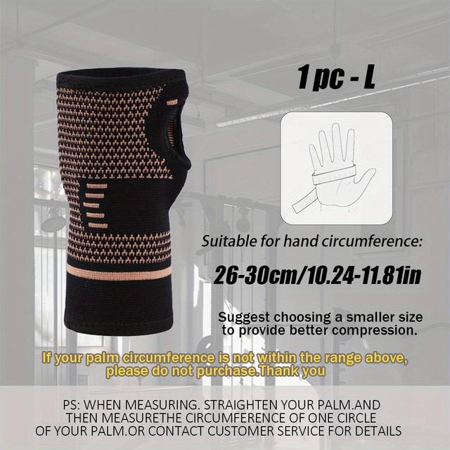 TEMU A Copper Wrist Brace That Provides Support And Compression For The Wrist Joint, Designed To And Breathable, Suitable For Men And Women During Sports, Fitness, Exercise, And Typing.