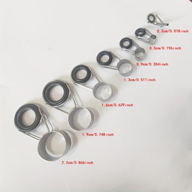 TEMU 7pcs Fishing Rod Repair Kit, Ceramic Guide Ring Set, Iron Material, Diy Loop, White, No Batteries Or Magnesium Rod Included