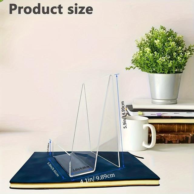 TEMU Acryl-Buchständer mit klarem Tablett für Bücher, Bilder, Notizbücher, CDs und Kunstwerke – Großformat ca. 15,2 cm x 10,2 cm