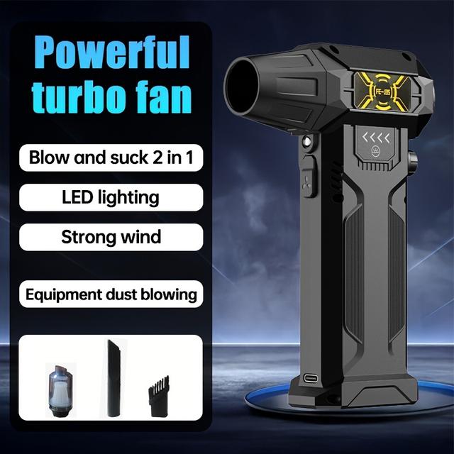 TEMU 2-in-1 Handstaubsauger für Zuhause & Auto mit 220W Hochleistungs-Turbinenstrahler, Außen-Schnee- Schmutzgebläse für schwere Einsätze, bürstenloser Motor bei hoher Geschwindigkeit